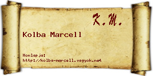 Kolba Marcell névjegykártya